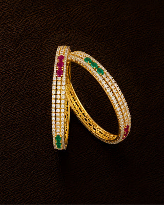 Zevarly Bhagyalaxmi Multi Colour AD Bangles
