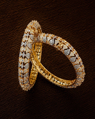 Gokhuru Kashmiri Openable AD Bangles - Zareena