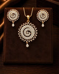 Zevarly Sparkling Diamond Pendant Set -Anaysa