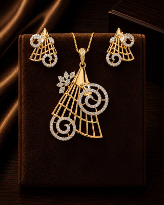 Zevarly Kiyara Refined Grace Pendant Set