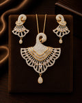 Zevarly Luminous Peacock Pendant Set -Parushi