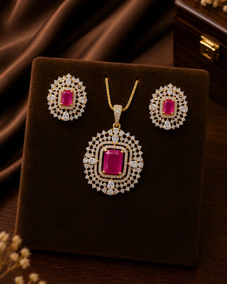 Zevarly Aaira Endless Splendor Pendant Set