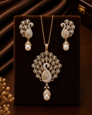 Zevarly Ocean Wave Pendant Set