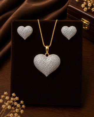 Zevarly Sweet Forever Love Pendant with Studs
