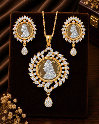 Zevarly Ritika gleaming Pendant Set