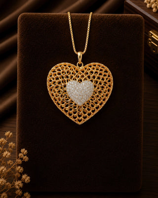 Zevarly Heart's Key Locket