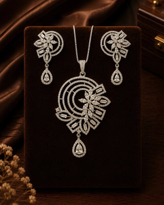 Zevarly Meher Silver Pendant Set