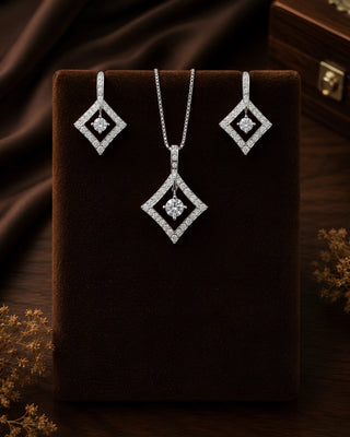 Zevarly Glowing Ember Pendant Set
