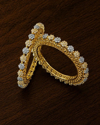 Traditional Floral AD Pacheli Bangles -  Jiya