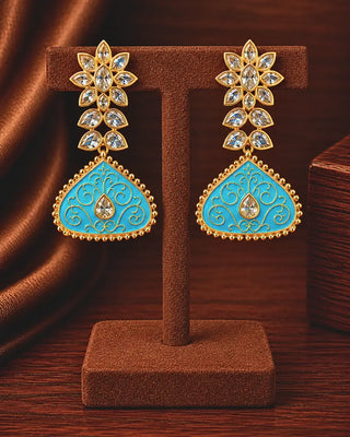 Acrylic Pachi Kundan AD Earrings - Kritika