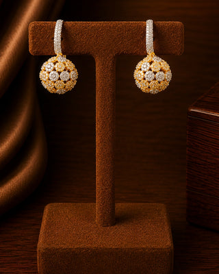 Zevarly Shaira Ad Two Tone Earrings