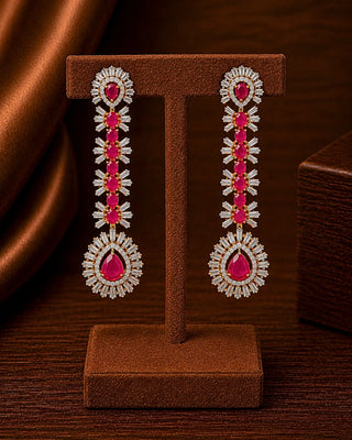 Zevarly Rubi American Diamond Earrings