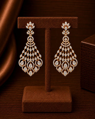 Zevarly Aliaa Feather special AD Earrings
