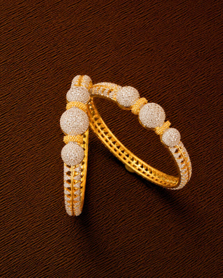 Zevarly Devsena Royal Gold & Silver Plated Bangles