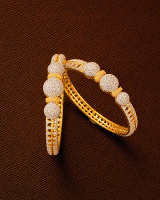Royal Gold & Silver Plated Bangles - Celia