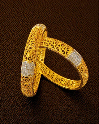 American Diamond Gold & Silver Plated Bangles - Upasana