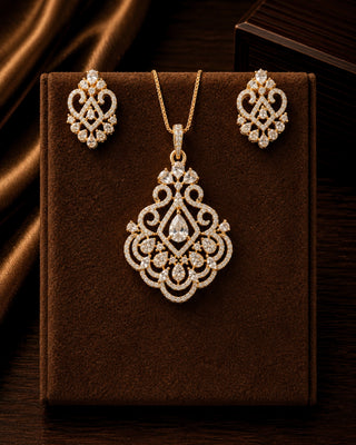 Zevarly Nargis Dignified AD Pendant Set