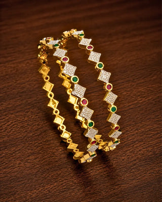 Red & Green Latest AD Bangles - Bianca