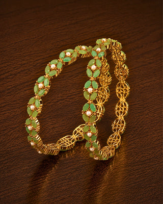 Zevarly Kaashvi Colourful Stones Bangles