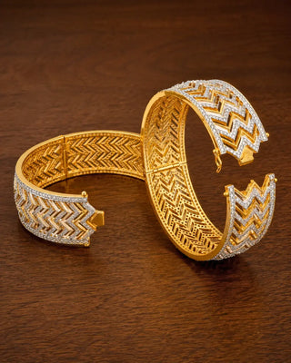 American Diamond Openable Broad Bangle - Ramika