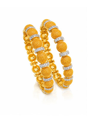 AD Gold Silver Plated Bangles -  Shiza