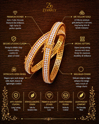 Zevarly Naivedhi Openable Cuff Ad Bangles