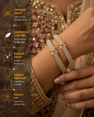 Zevarly Naivedhi Openable Cuff Ad Bangles