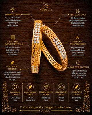 Zevarly Classic American Diamond Bangles Set
