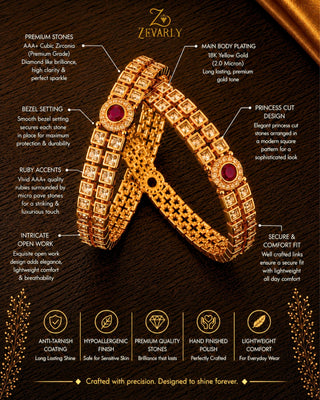 Zevarly Mandana Kundan Princess AD Bangle