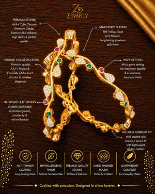 Zevarly Biniana Fashionable AD Bangles