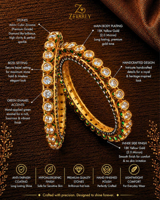 Zevarly Yashoda Meenakari AD Kundan Bangle