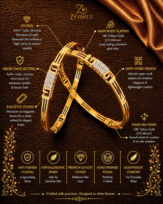 Triple Spark G Pattern Daily Wear AD Bangles - Shivina