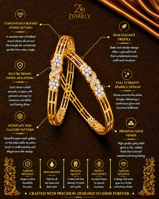 Zevarly Suman Floral Teen Tar Ad Bangles