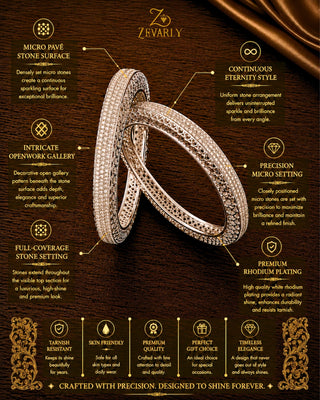 Zevarly Rakshanda Anti Tarnish Silver Plated Designer Bangles