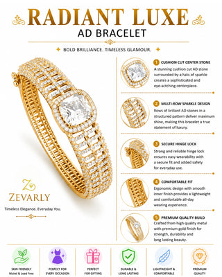 Zevarly Avneet Free Size Openable AD Bracelet