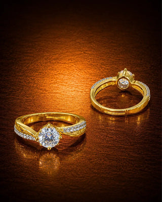 Royal Sparkle Solitare Adjustable Ring - Saheen