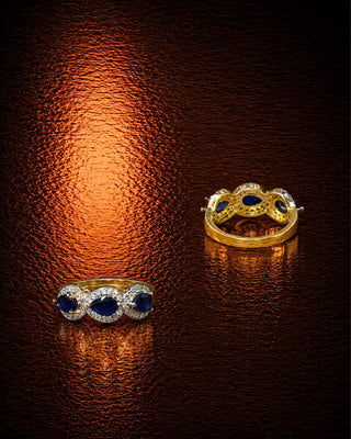 Luxury Inspired Blue Color Statement Ring - Janhika