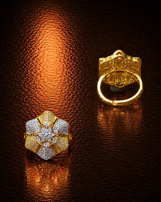 Classic Stylish Floral Cocktail Ring - Trisha