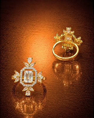 Chic Dual Finish Cocktail Ring - Shanaya