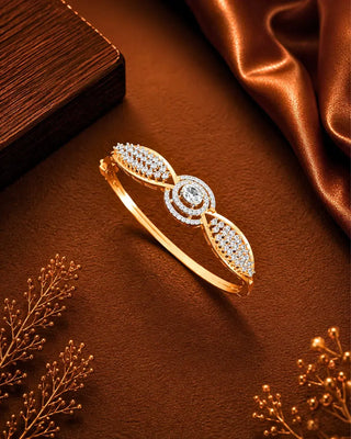 Eye Ball Openable Free Size CZ Bracelet - Abaya
