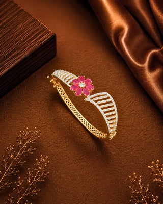 Ruby Openable Free Size AD Bracelet - Rashmika