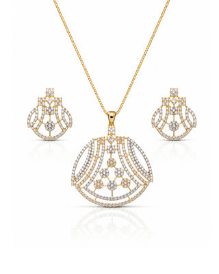 Zevarly NIshima Crystal Embellishments Pendant Set