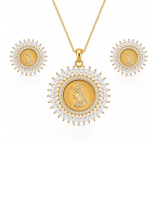 Zevarly Enchanted Queen Ginni Pendant Set -Saritha