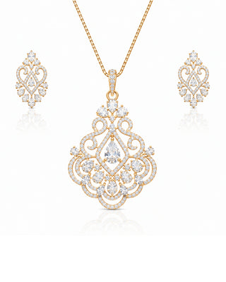 Zevarly Nargis Dignified AD Pendant Set