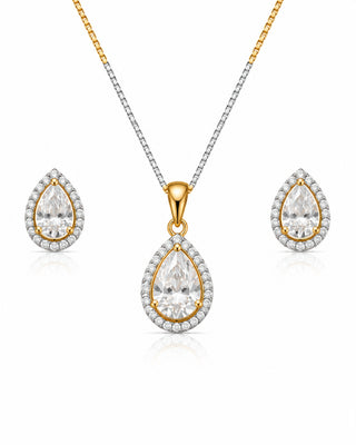 Zevarly Royal Pear Shape Alluring Pendant Set -Akira