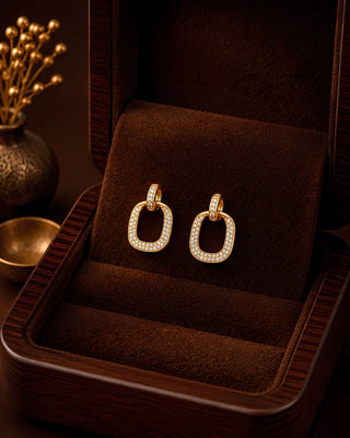 Cute Racket Pattern Gifting Gold Plated Earrings - Laiba