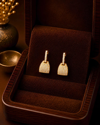 Cute Basket Pattern Gifting Gold Plated Earrings - Mitra
