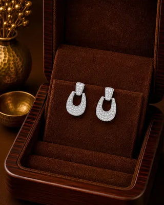 Beautiful Cutie Dailywear Rhodium Earrings - Zeena - AD Earring | Zevarly (Image 1)