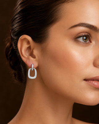 Cute Racket Pattern Gifting Rhodium Earrings - Amoli - Zevarly (image 3)