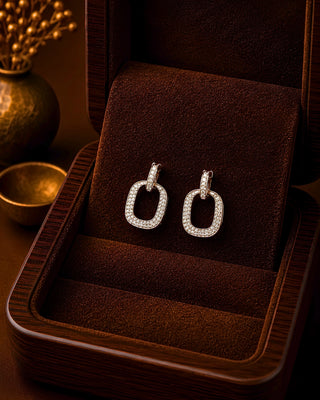 Cute Racket Pattern Gifting Rhodium Earrings - Amoli - Zevarly
